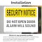 Signmission Do Not Open Door Alarm Will Sound OSHA Security Notice Sign, Vinyl Decal, 5in W x 3.5in L, 2PK OS-2PACK-SN-D-35-L-11520 - alternate 4